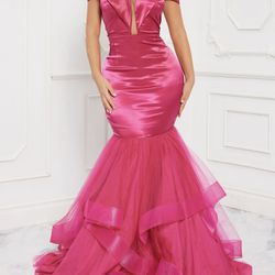Fuchsia Mermaid Maxi Dress