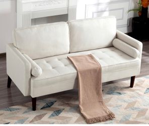 Newly assembled sofa for sale, beige color
