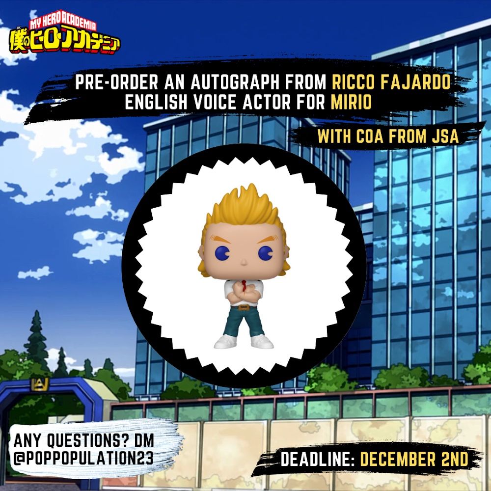 Autograph Preorder for Mirio Togata Funko Pop