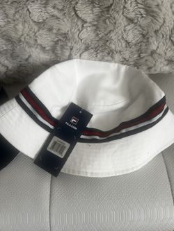 FILA Bucket Hat Classic Red White Stripe Navy & White Cotton Streetwear Sun Hat New