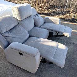 Grey Electric recliner, 