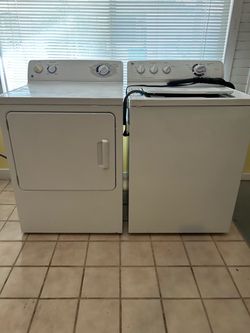 Washer dryer set, GE, Easy Care Automatic, white