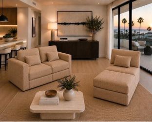 🔥 new Boneless Sofa, 3 seater with ottoman ,couch , modular , Boneless , No Assembly Required L-8