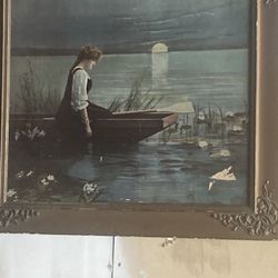 Large Original 1920’s Print In Antique Frame 