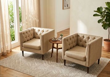 ✨2 Modern Tufted Accent Chairs😍 Beautiful & Affordable!