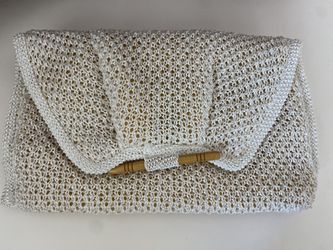 White Weaved Hand Bag