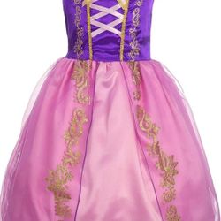 Rapunzel Princess Dress for Girls Tangled Costume Fancy Dress Up for Birthday Cosplay Party Gifts