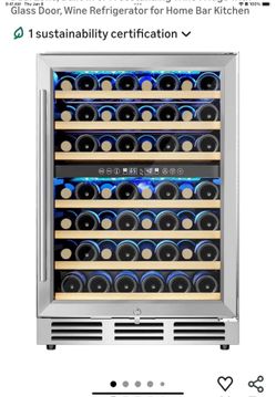 EUHOMY 24 Inch Wine Cooler Refrigerator 54 Bottl- Dual Zone, Built-in or Freestanding Wine Fridge wi