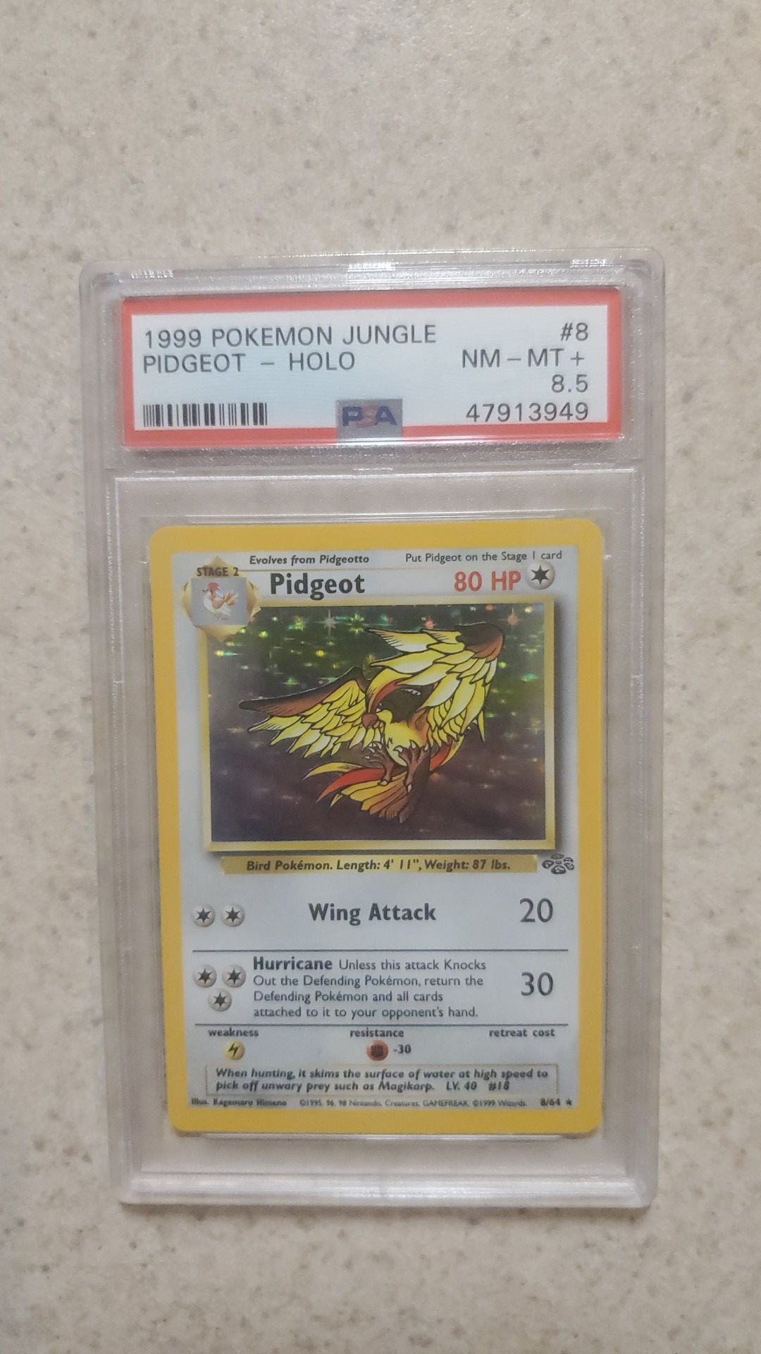 Pidgeot pokemon 1999 jungle 8.5 psa graded