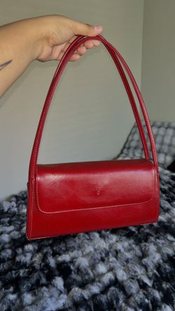 Red leather purse