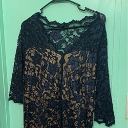 Size 0x Lace Overlay Dress