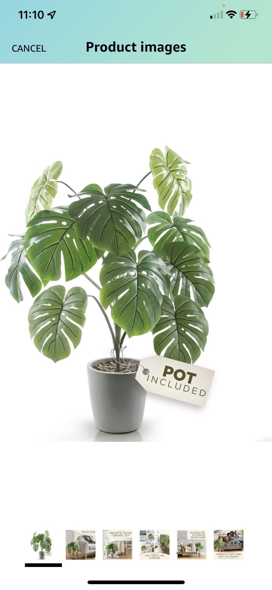 Brand New Artificial Monstera Plant with Pot, Artificial Plants for Home Decor Indoor, Faux Plants, Fake Plant Decor, Large Fake Plant, Artificial Pla