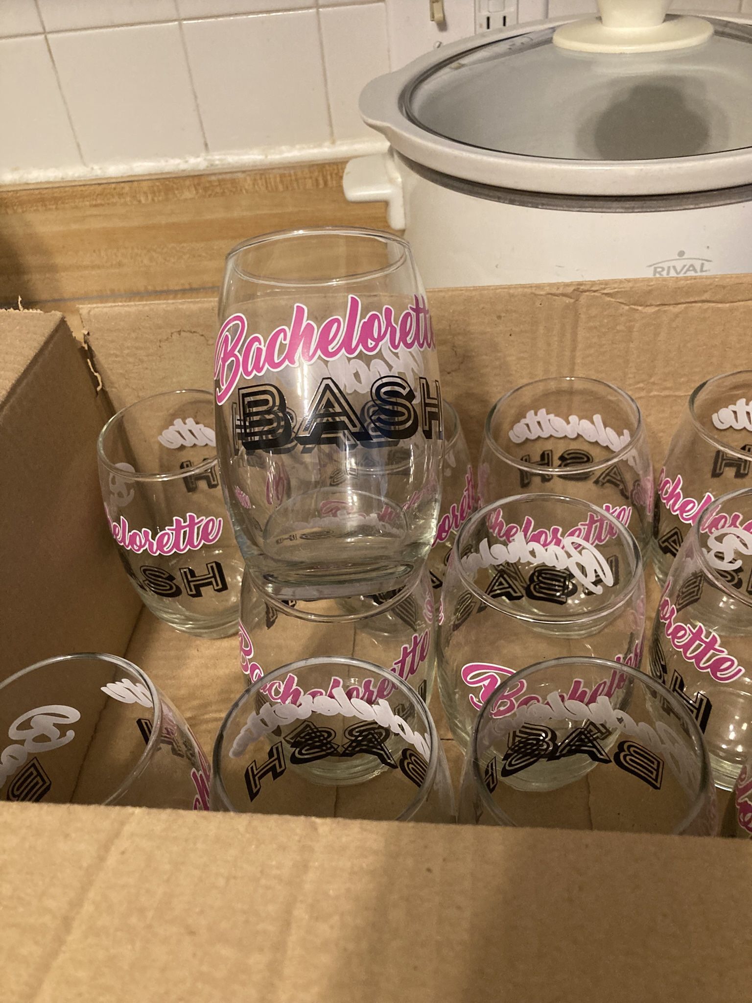 Stemless Bachelorette Wine Glasses