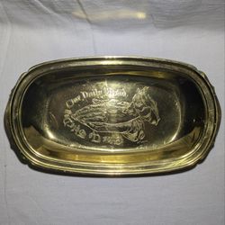 GIVE US THE DAY OUR DAILY BREAD SILVER PLATED BREAD PLATE 12”x7”