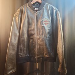 Harley Davidson 100% Leather Bomber Jacket