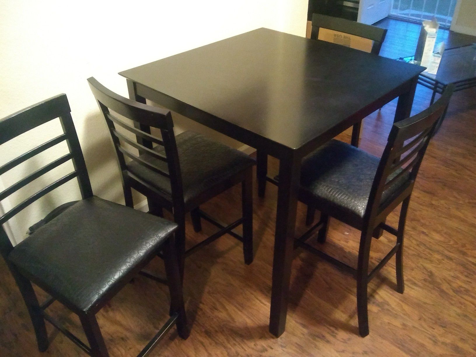 Counter height kitchen table with four chairs