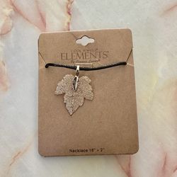 Cool Jewels Gold Tone Leaf Pendant On Cord 