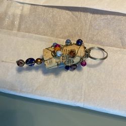 Keychain Handmade Beads And Wine Cork