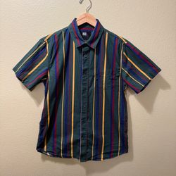 Men’s Small RSQ Collection 90’s Multicolor Vertical Striped Button Up Shirt