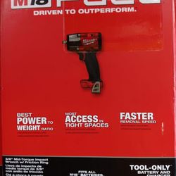 Milwaukee New 3/8” Mid Impact Wrench Fuel M18