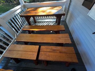 Table with benches and a smaller table