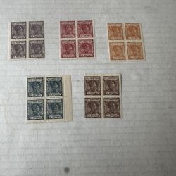 Spanish Colony Elobey Annobony Corisco Blocks Of 4 Set Of 5 Mint No Hinge 