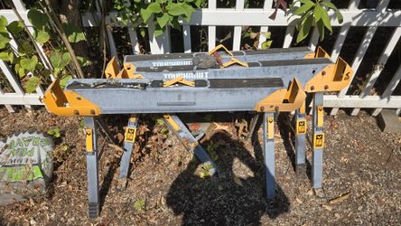 Tough Built Folding Sawhorse With Adjustable Legs