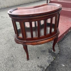 Antique Oval Vitrine Table