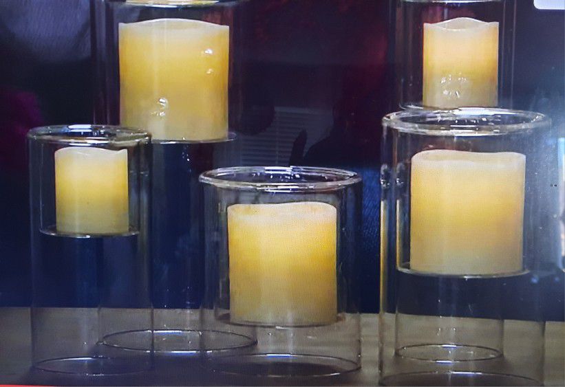New South Street Loft 5 LED Candles With Glass Holders