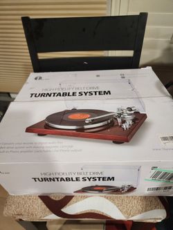 1byone Belt Drive Turntable System, Solid Aluminum Platter, 33.3/45RPM
