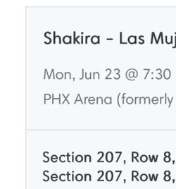 shakira concert tickets