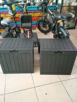 Set of 2-30 Gallon Deck Box, Outdoor Storage Box (Black