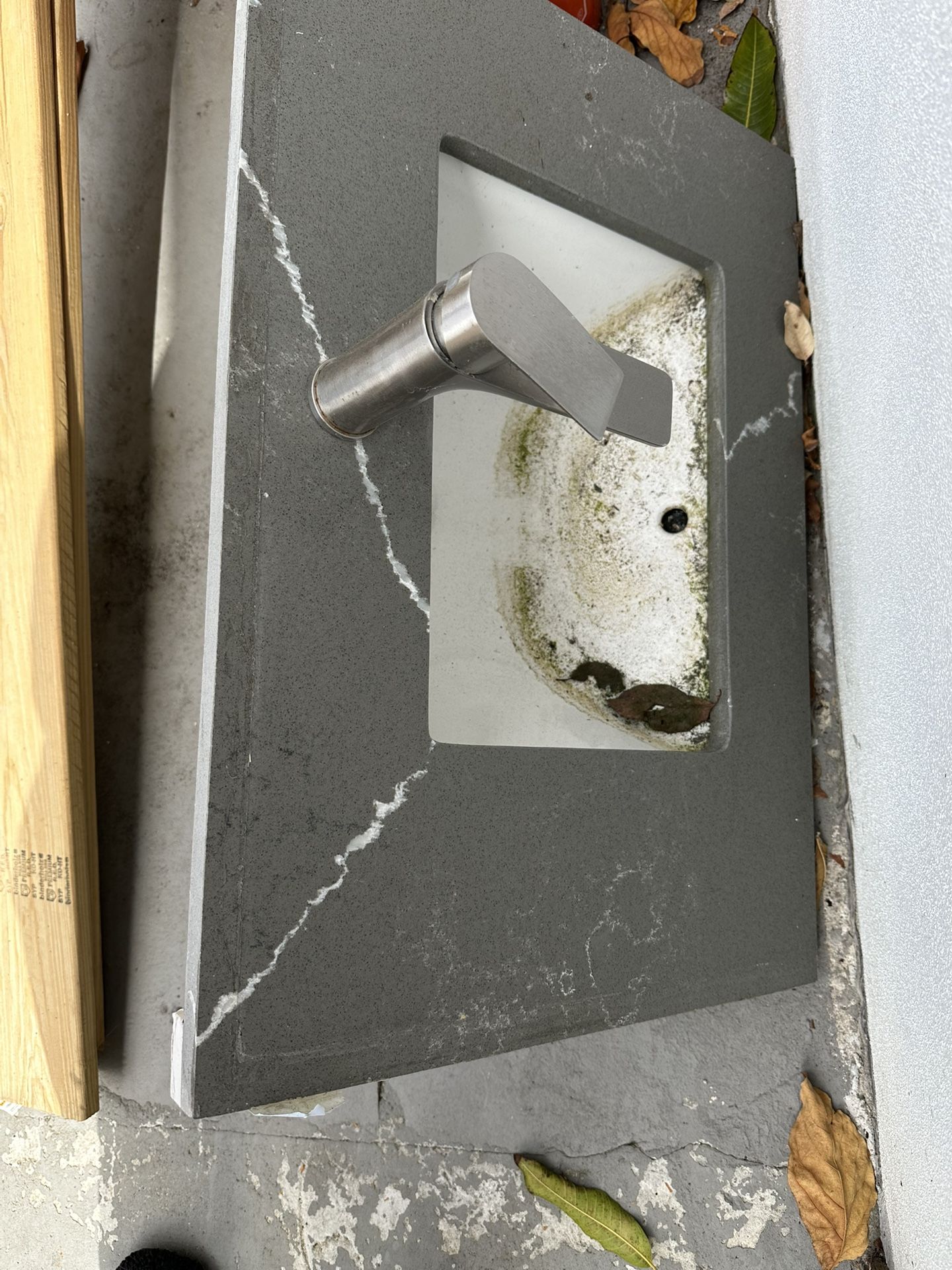 Gray quartz vanity top