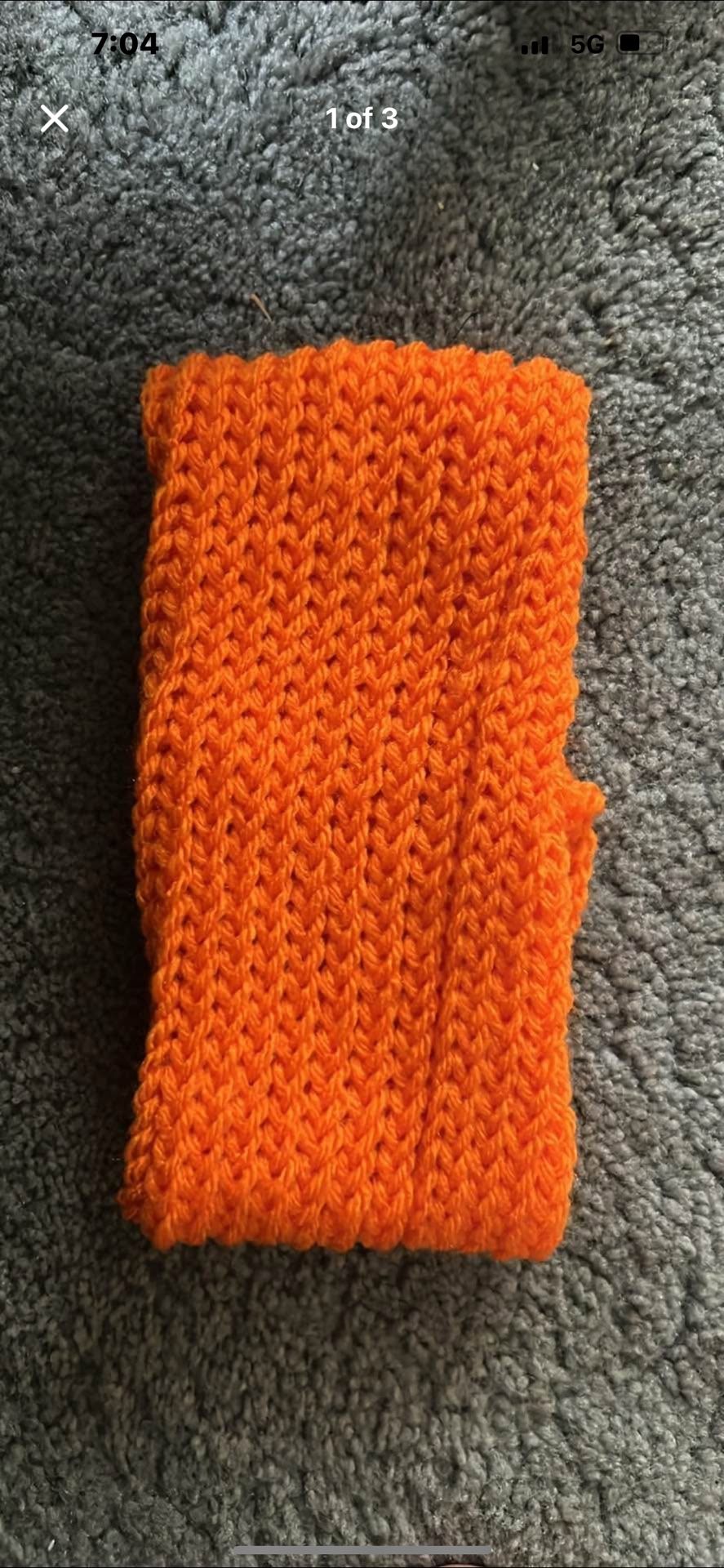 Orange Handmade Ear Warmer
