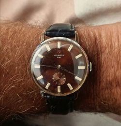 Helbros Super-Flat Men's Watch 1960's Swiss Made 7 Jewel Manual Wind Movement