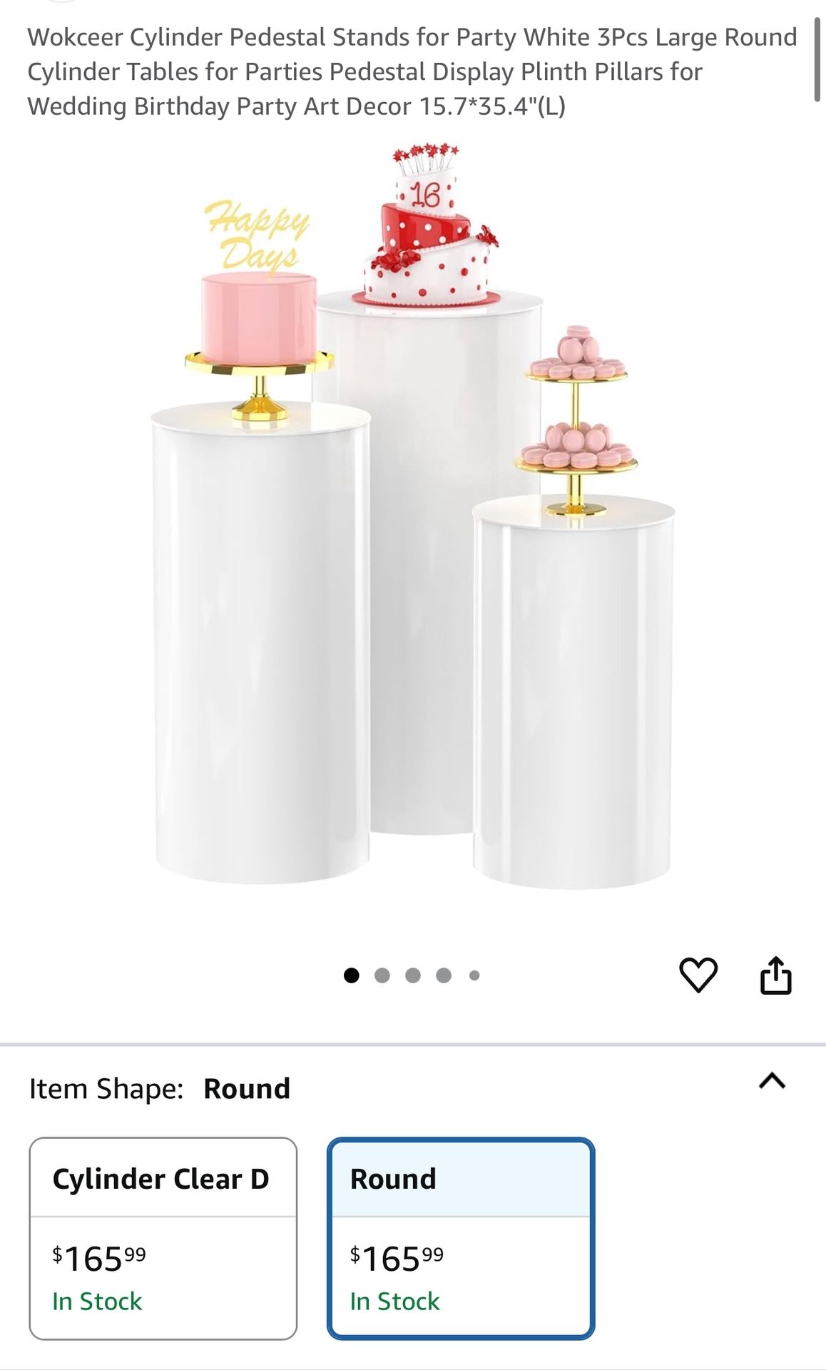Wokceer Cylinder Pedestal Stands For Party 