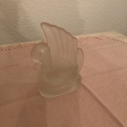 Vintage Frosted Glass Swan  Votive Candle Holder