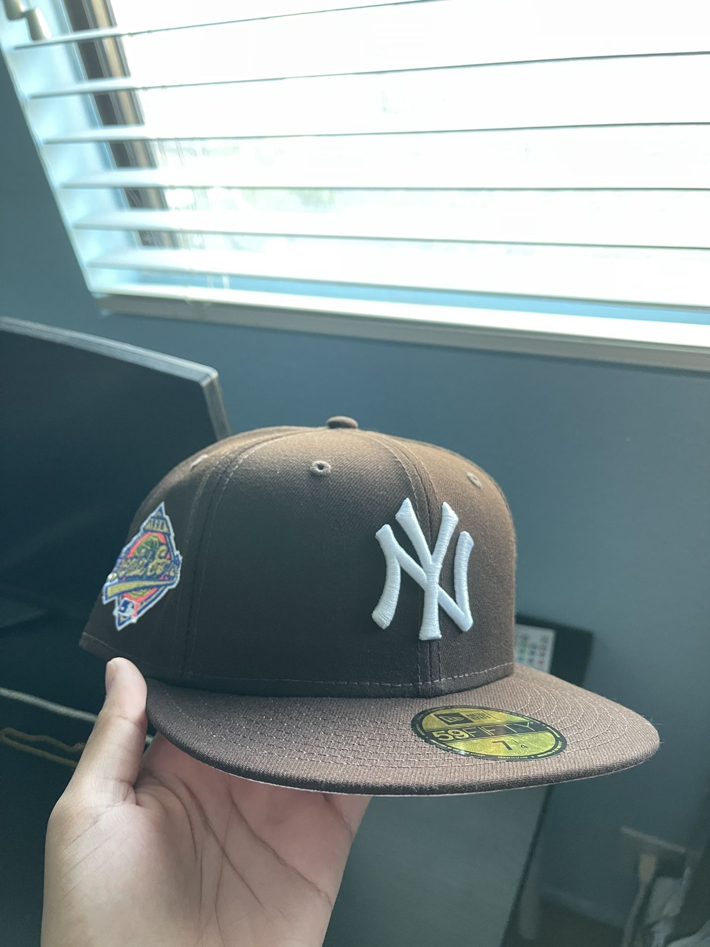 Chocolate Yankees Fitted, WS Side Patch, Pink UV 