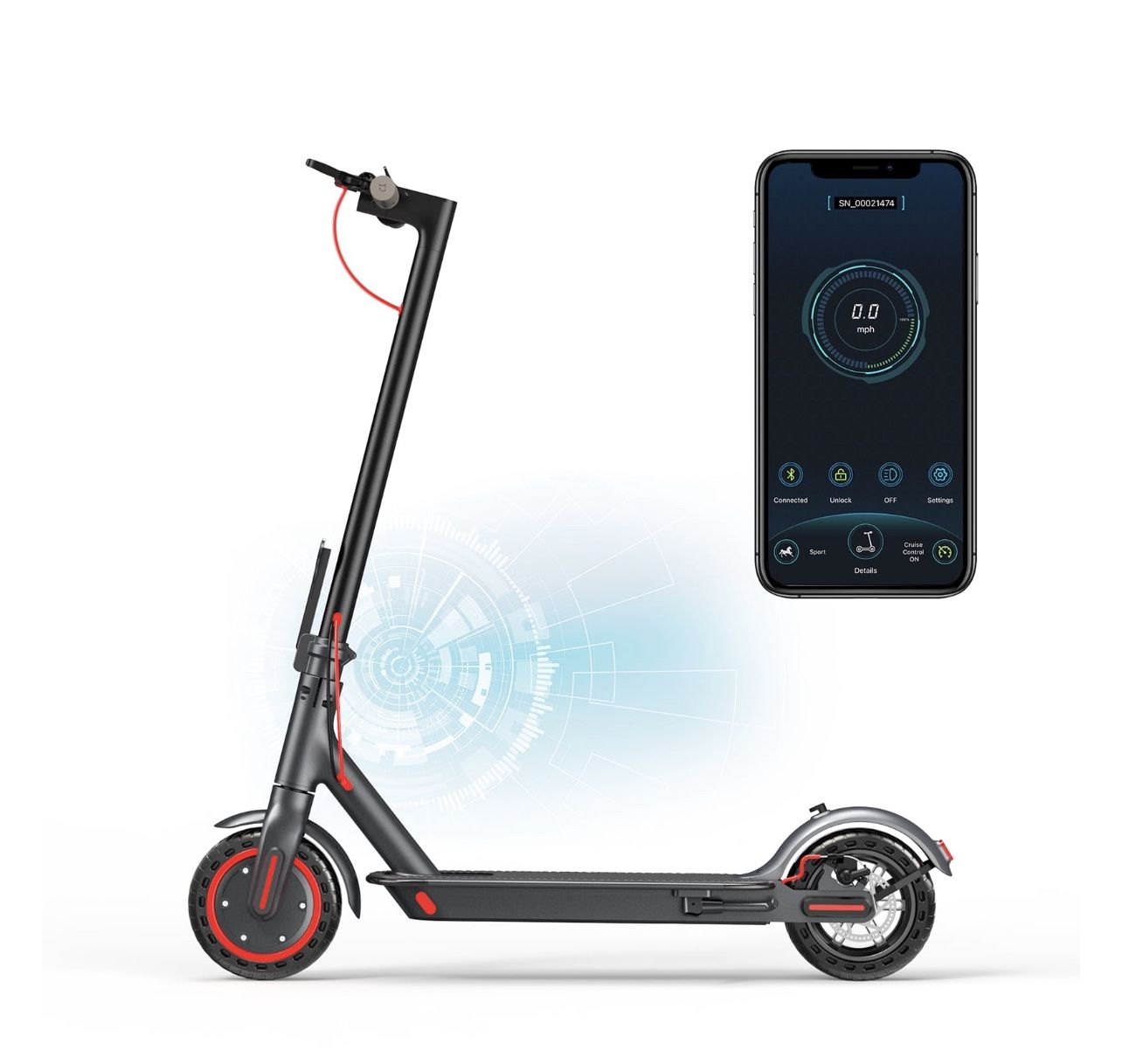 AOVOPRO ES80 350W 8.5' Foldable Electric Scooter for Adults and Child, 21 Miles Range