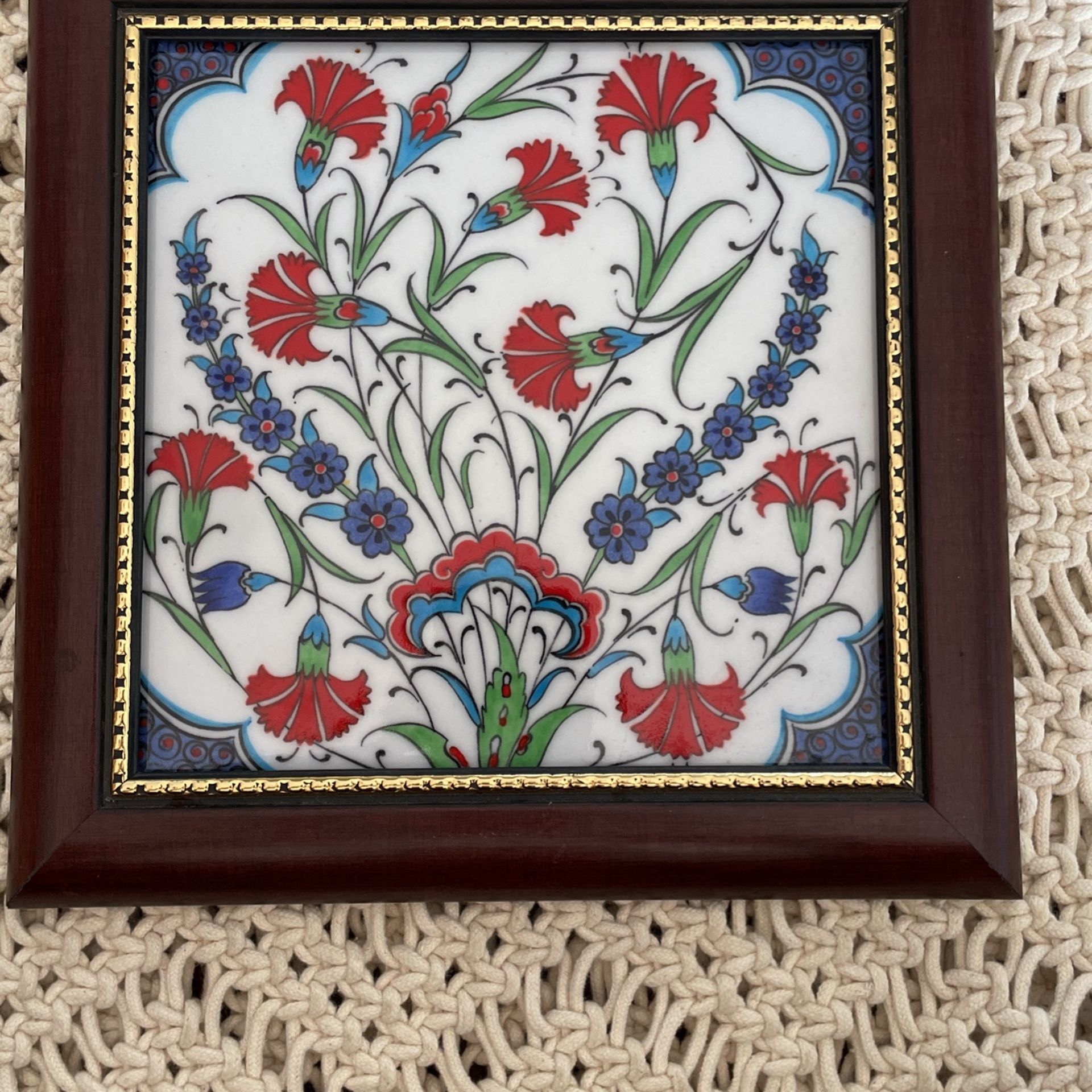 hand-painted ceramic tile