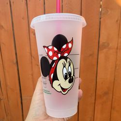 Custom Minnie Mouse Reusable Starbucks tumbler