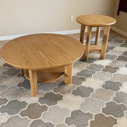 Brand New Washed Oak 2pc Coffee Table Set 