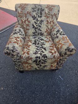 Upholstered Accent Chair with Floral Pattern