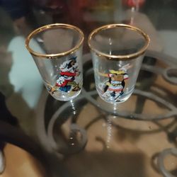 Vintage Made In France Gold Rimmed Shotglasses
