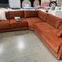 Lifetime Warranty On Frame. New Velvet Sectional. Multiple Colors Available. Free Delivery!