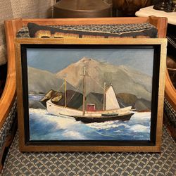 Ships In Turbulant Waters Original Signed 