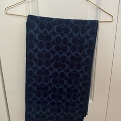 Men’s Coach Logo Scarf Blue 