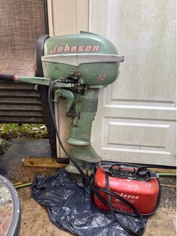 Johnson 10hp 1954 outboard motor vintage with pressurized tank