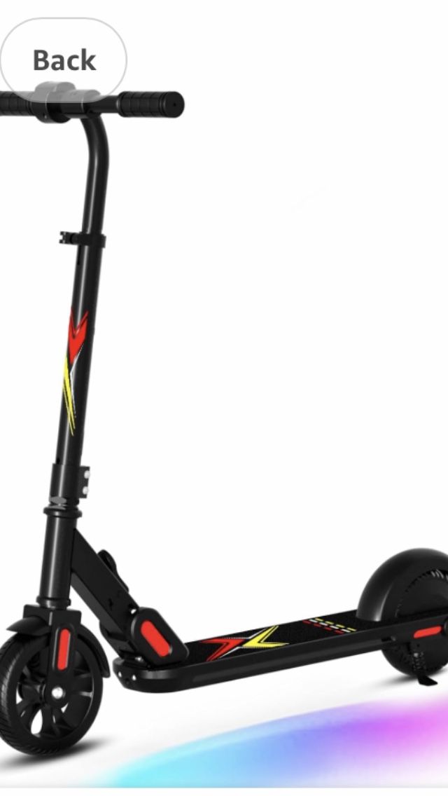 ANHAO E9PRO Electric Scooter for Kids 6-12 Years Old, Foldable Kids Electric Scooter with Rainbow Light, LED Display, Adjustable Speed and Height, Max