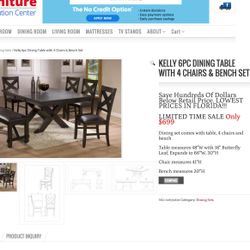 Dinning Table With 4 Chairs 